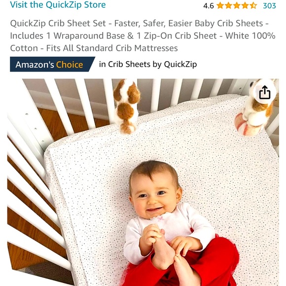 quickzip Bedding Quickzip Crib Sheet In Whitegray Poshmark